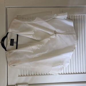 NWT - Alex Evenings Sheer Formal White Blazer with Jeweled button, Size 2X